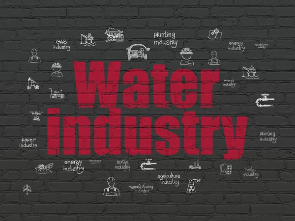 Concept de l'industrie : Industrie de l'eau sur fond de mur — Photo