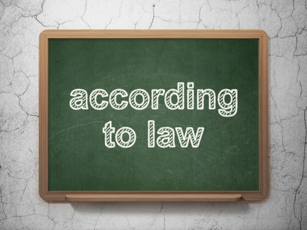 Law concept: According To Law on chalkboard background — 图库照片