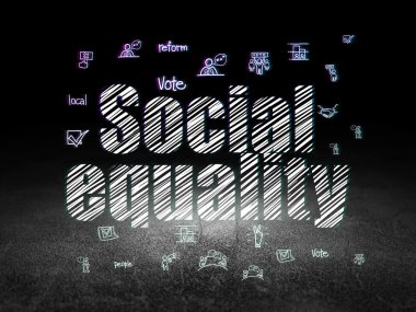 Politics concept: Social Equality in grunge dark room