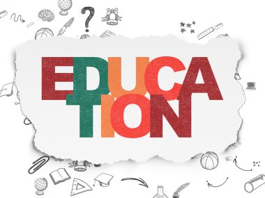 Learning concept: Education on Torn Paper background
