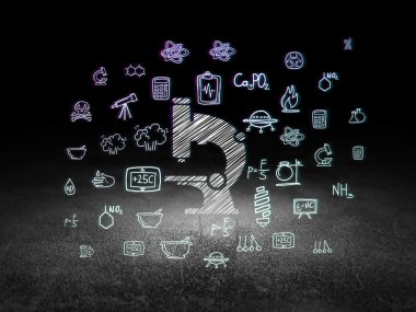 Bilim kavramı: mikroskop grunge karanlık odada