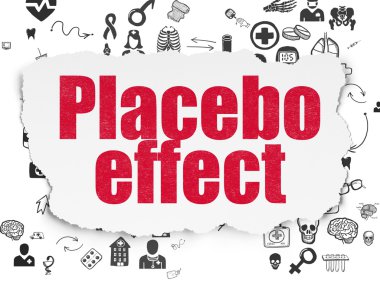 Health concept: Placebo Effect on Torn Paper background