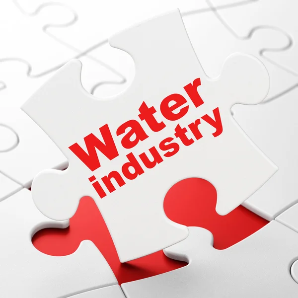 Manufacuring concept: waterindustrie op puzzel achtergrond — Stockfoto