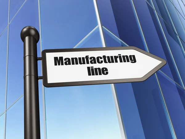 Manufacuring concept: sign Manufacturing Line on Building background — Φωτογραφία Αρχείου