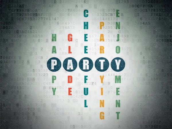 Entretenimento, conceito: Party in Crossword Puzzle — Fotografia de Stock