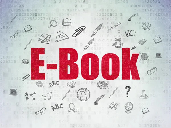 Concetto di studio: e-book sullo sfondo della carta digitale — Foto Stock