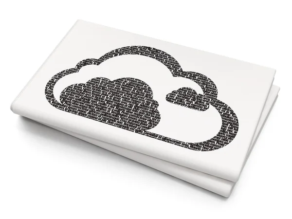 Cloud technology concept: Cloud on Blank Newspaper background — Stockfoto