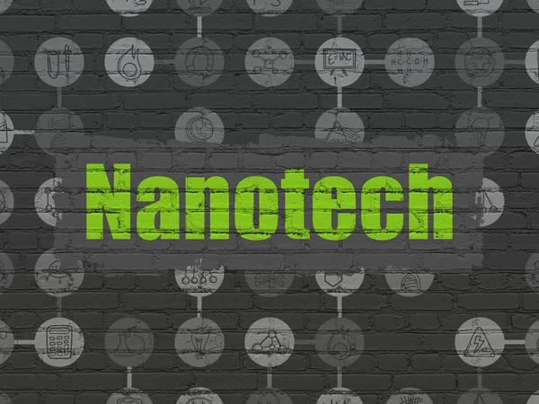 Pojęcie nauki: nanotechnologii na tle ściany — Zdjęcie stockowe