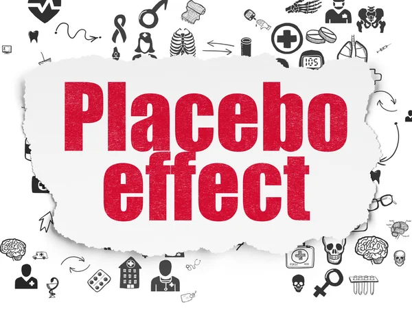 Health concept: Placebo Effect on Torn Paper background — ストック写真