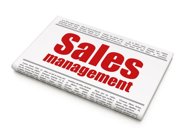 Advertising concept: newspaper headline Sales Management — Stockfoto