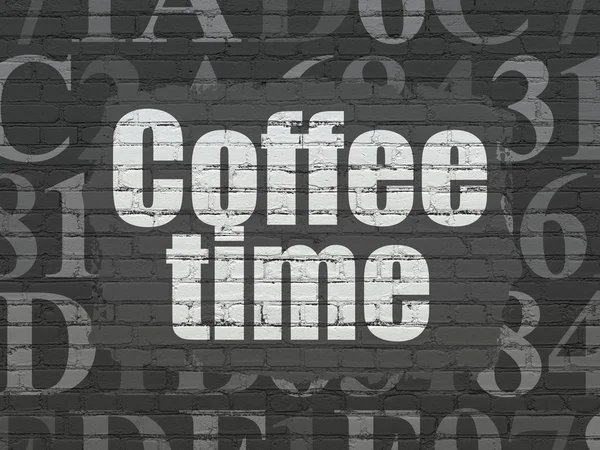 Concepto de línea de tiempo: Hora del café en fondo de pared —  Fotos de Stock