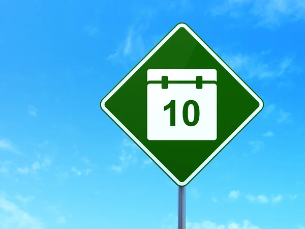 Timeline concept: Calendar on road sign background — 图库照片