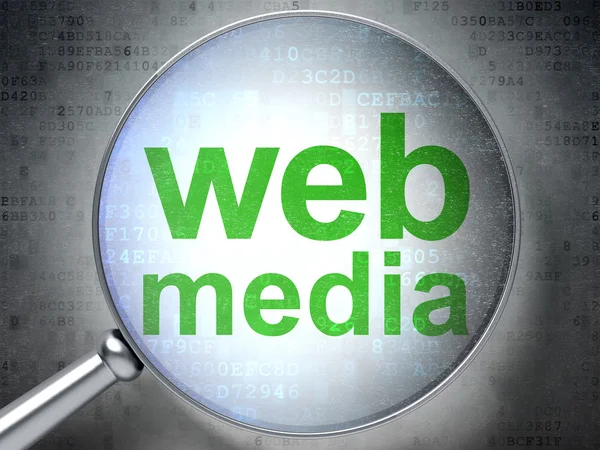 Concepto de desarrollo web: Web Media con vidrio óptico — Foto de Stock