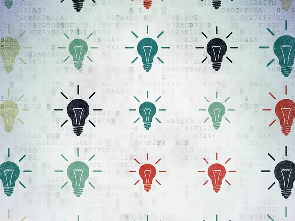 Business concept: Light Bulb icons on Digital Paper background — Stock Photo, Image
