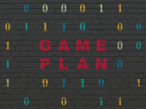 Affärsidé: Game Plan på vägg bakgrund — Stockfoto