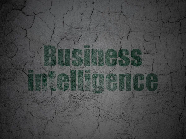 Business concept: Business Intelligence su sfondo grunge wall — Foto Stock