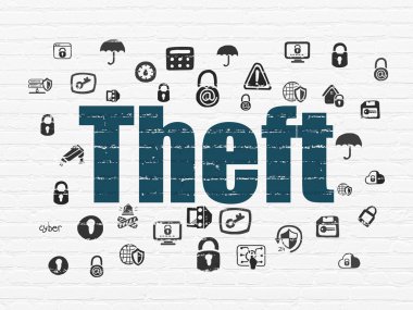 Güvenlik kavramı: hırsızlık duvar arka plan üzerinde