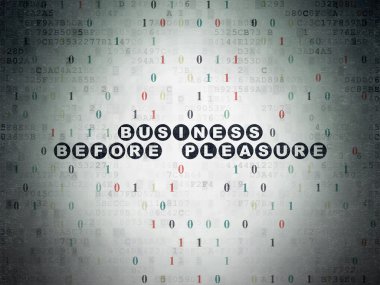 Finance concept: Business Before pleasure on Digital Paper background