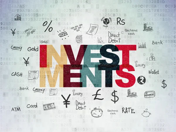 Money concept: Investments on Digital Paper background — Φωτογραφία Αρχείου