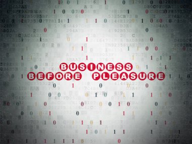 Finance concept: Business Before pleasure on Digital Paper background