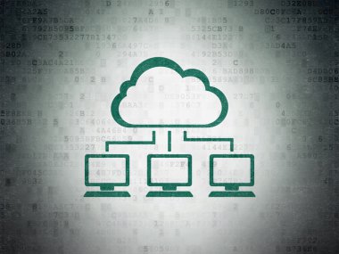 Cloud computing concept: Cloud Network on Digital Paper background