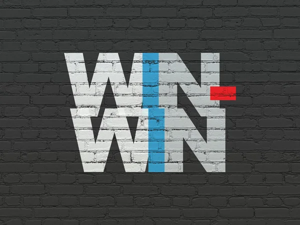 Affärsidé: Win-Win på vägg bakgrund — Stockfoto