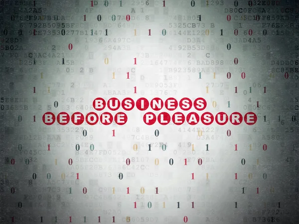 Finance concept: Business Before pleasure on Digital Paper background