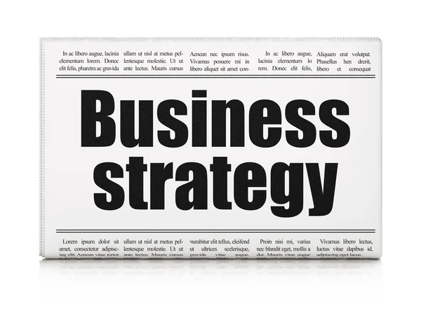 Conceito de negócio: manchete de jornal Estratégia de negócios — Fotografia de Stock