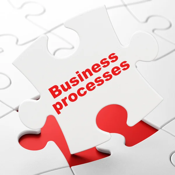 Business concept: Business Processes on puzzle background — Stock Photo, Image