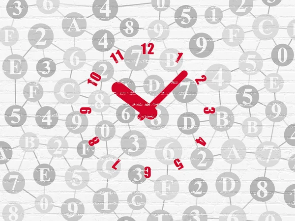 Timeline concept: Clock on wall background — Stock Photo, Image