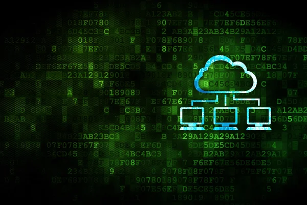 Concept de réseau Cloud : Cloud Network sur fond numérique — Photo