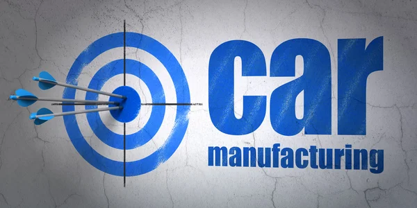 Concetto di settore: target e Car Manufacturing su sfondo wall — Foto Stock