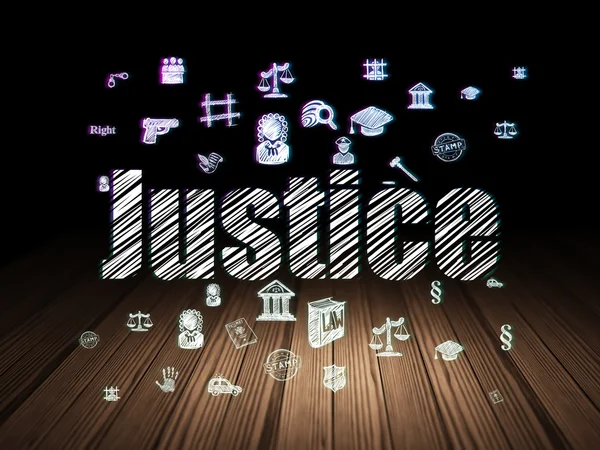 Concepto de ley: Justicia en sala oscura grunge — Foto de Stock