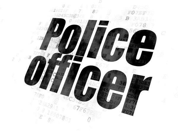 Concept de droit : Officier de police sur fond numérique — Photo