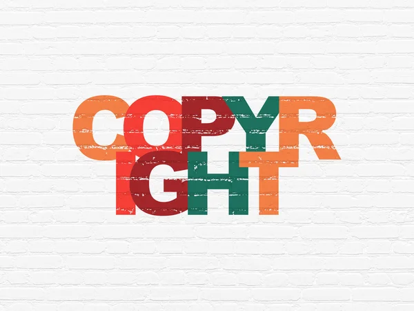 Law concept: Copyright on wall background — Stock Photo, Image