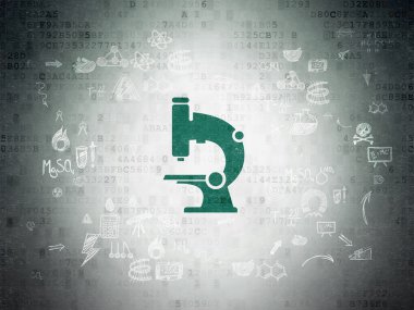 Science concept: Microscope on Digital Paper background