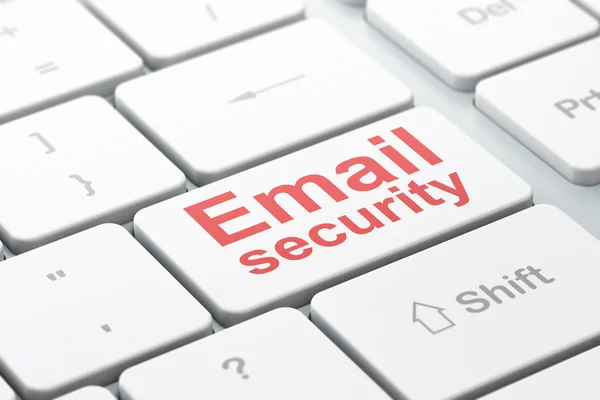 Sicherheitskonzept: E-Mail-Sicherheit auf der Computertastatur — Stockfoto