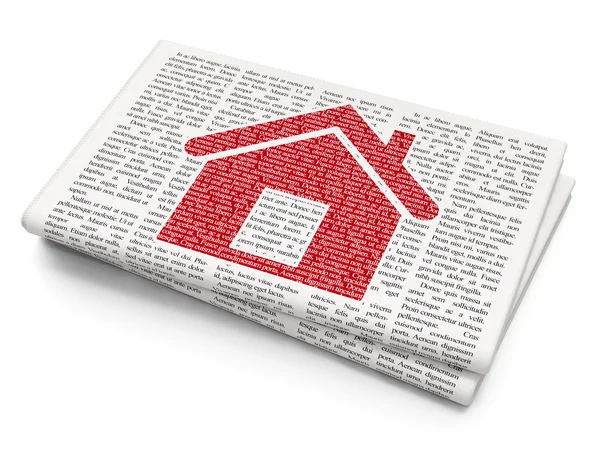 Finance concept: Home on Newspaper background — Φωτογραφία Αρχείου