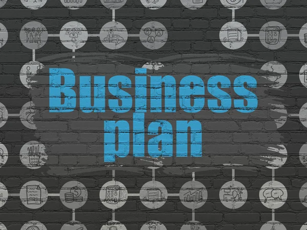 Finanční koncept: podnikatelský plán na zeď na pozadí — Stock fotografie
