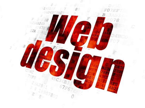 Concetto di Web design: Web Design su sfondo digitale — Foto Stock