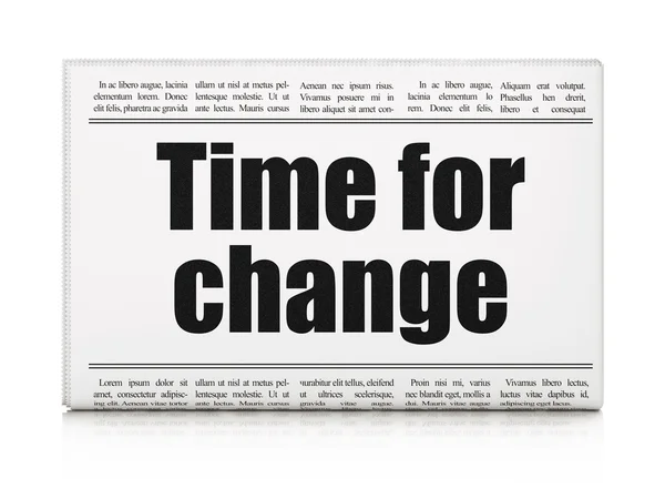 Time concept: newspaper headline Time for Change — Zdjęcie stockowe