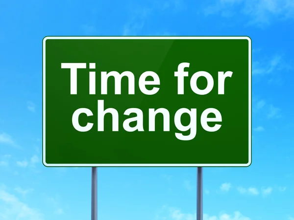 Time concept: Time for Change on road sign background — Stock Photo, Image