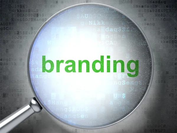 Concetto di marketing: Branding con vetro ottico — Foto Stock