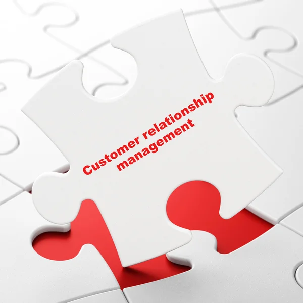 Concept marketing : Gestion de la relation client sur fond de puzzle — Photo