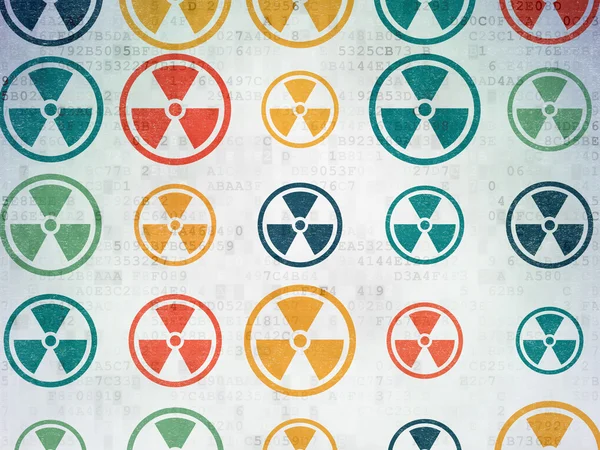 Science concept: Radiation icons on Digital Paper background — Stock Photo, Image