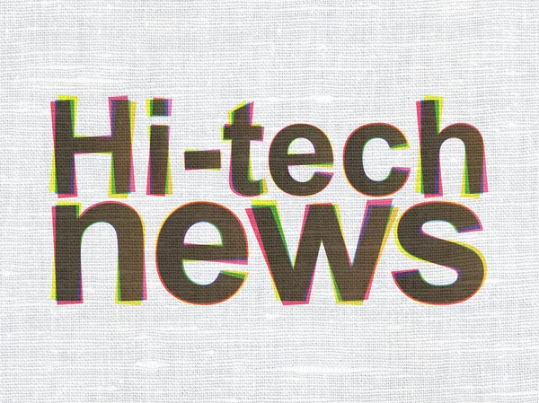 News concept: Hi-tech News on fabric texture background — Zdjęcie stockowe