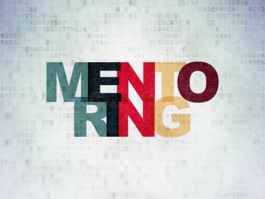 Studying concept: Mentoring on Digital Paper background