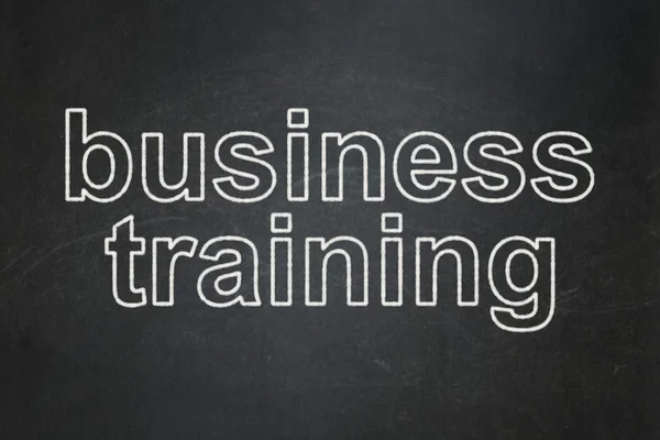 Studying concept: Business Training on chalkboard background — Stok fotoğraf
