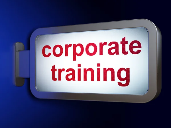 Concetto di apprendimento: formazione aziendale su sfondo cartellone — Foto Stock