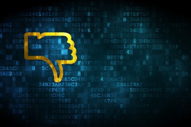 sosyal network kavramı: dijital arka başparmak aşağı